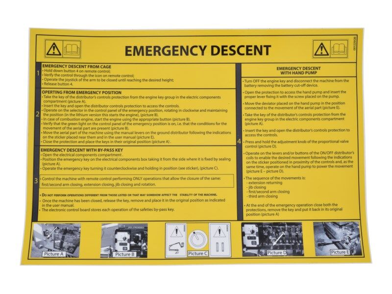 081229GB | DECAL,MANUAL DECENT GB