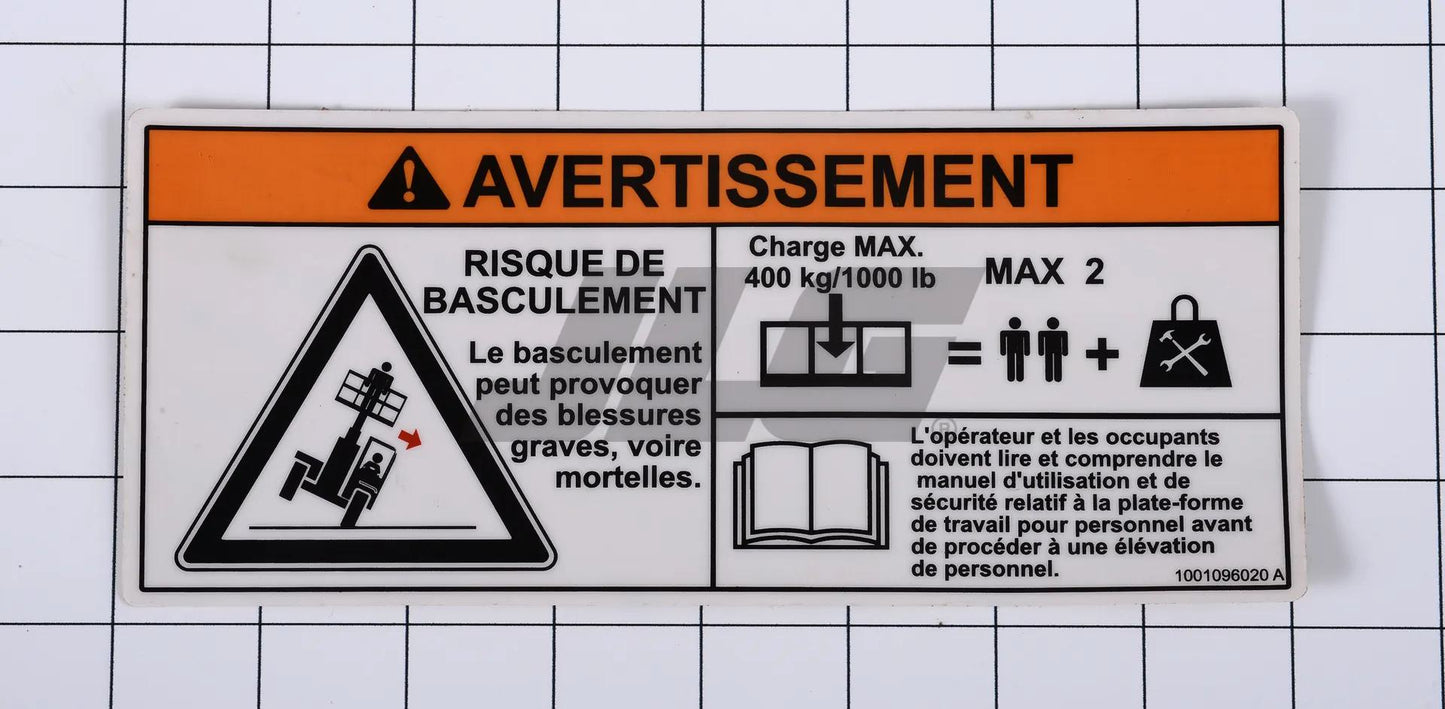 1001096020 | DECAL,PLATF. CAP