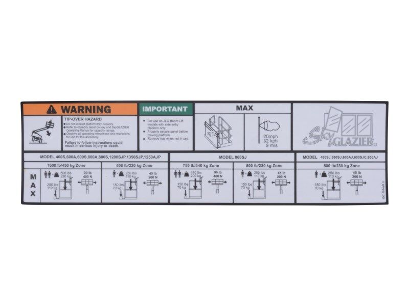 1001101420 | DECAL,SKY GLAZIER CAPACITY