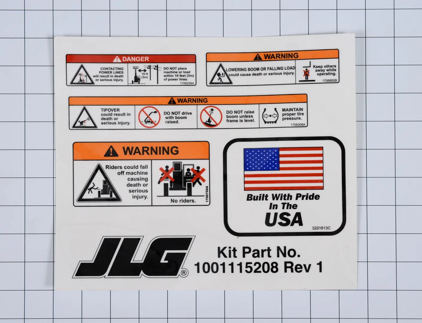 1001115208 | DECAL,KIT, CAB, ANSI