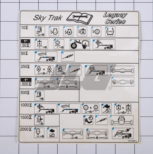 1001143904 | DECAL,MAINTENANCE CHART