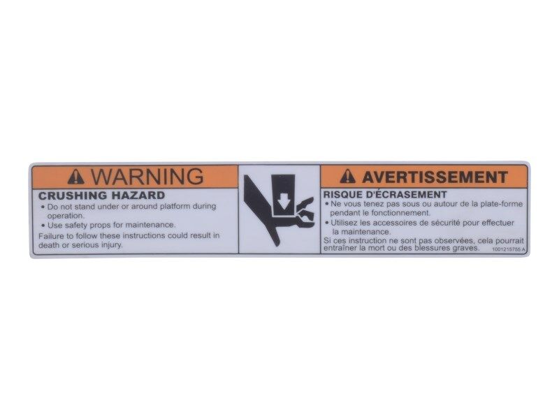 1001215755 | DECAL,CRUSHING HAZARD
