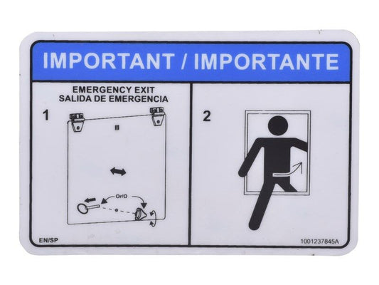 1001237845 | DECAL,REAR WINDOW ENTRY/EXIT