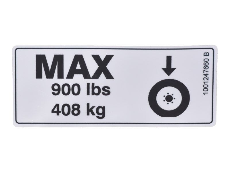 1001247660 | DECAL,MAX TIRE LOAD ES1530L