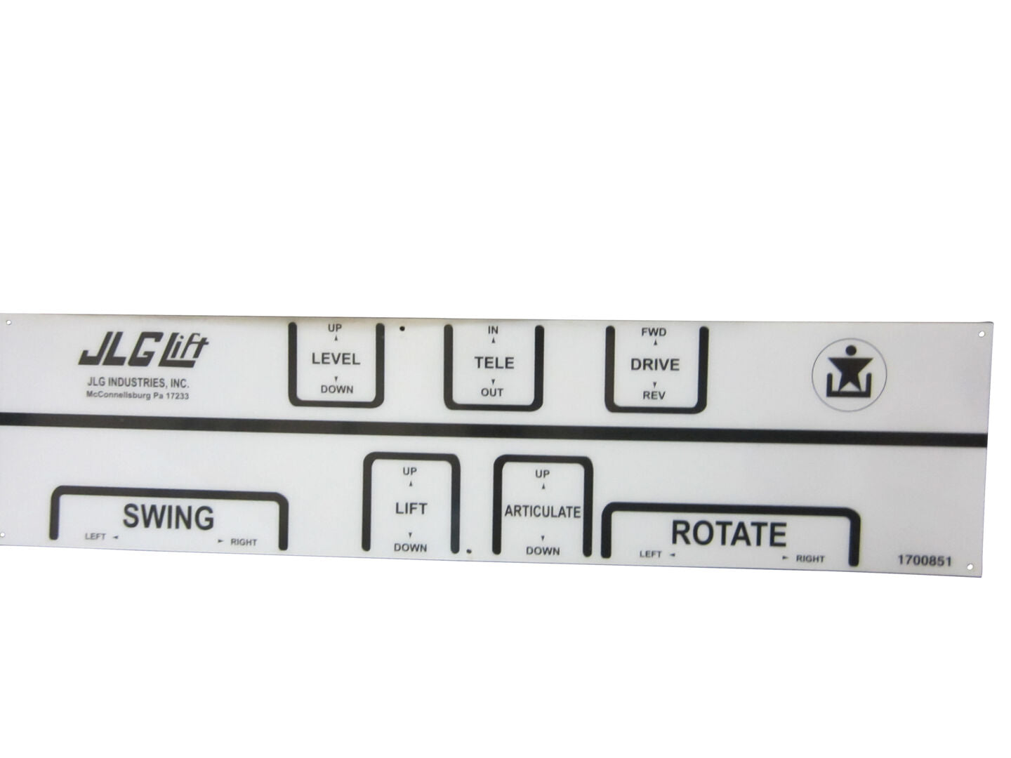 1700851 | DECAL, PLATF CONTROL OPERATION