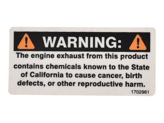 1702961 | DECAL, WARNING PROP 65/GAS
