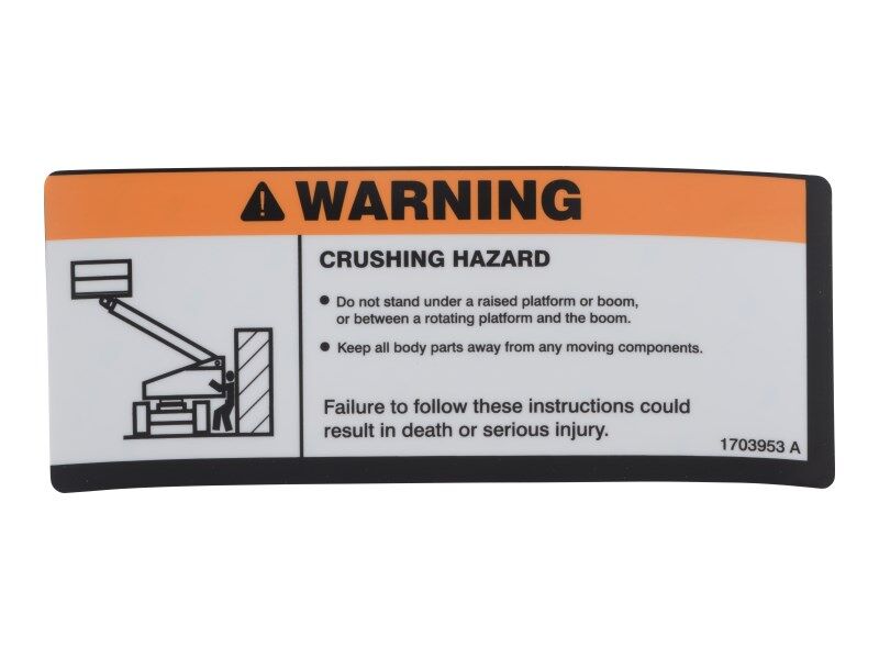 1703953 | JLG® Crush Warning Decal