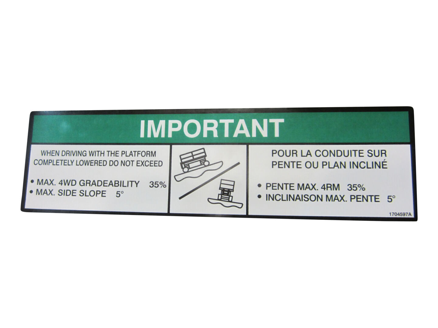 1704597 | DECAL, GRADEABILITY (ANSI/FRE)