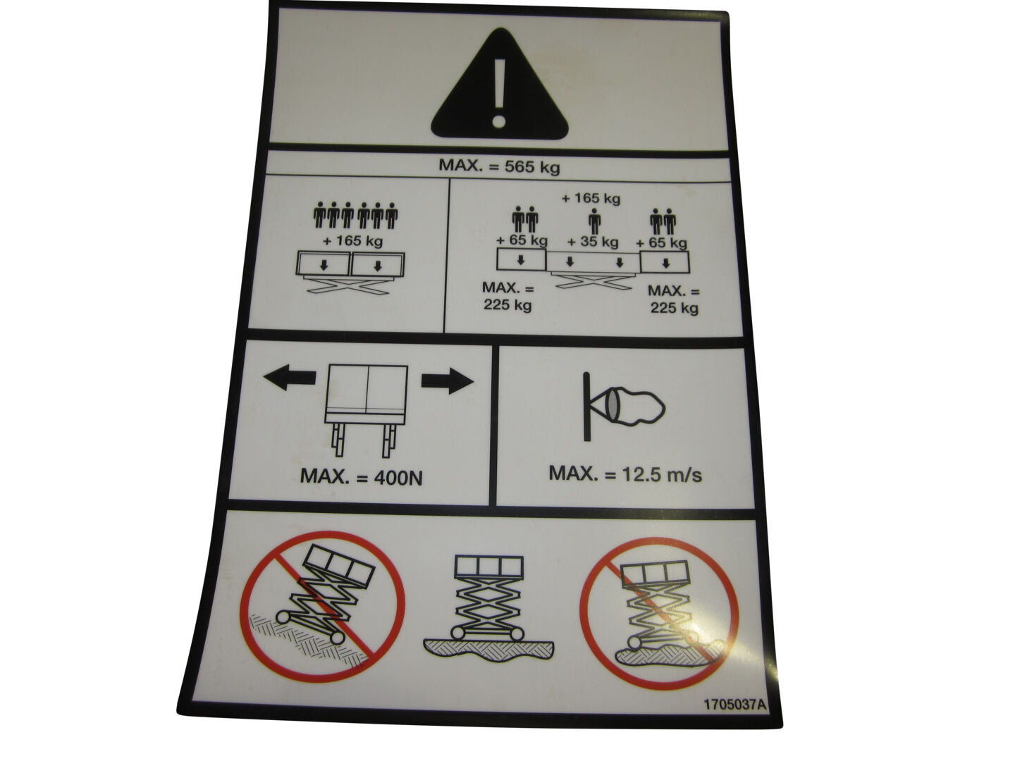 1705037 | DECAL,CAP(565KG)(DUAL EXT)