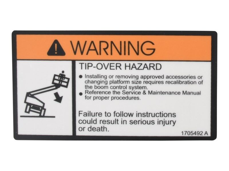 1705492 | DECAL,TIP-OVER PLF CHANGE