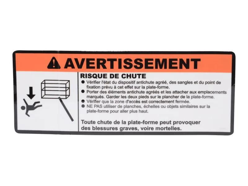 1706520 | DECAL, FALL HAZARD ENG/FRE