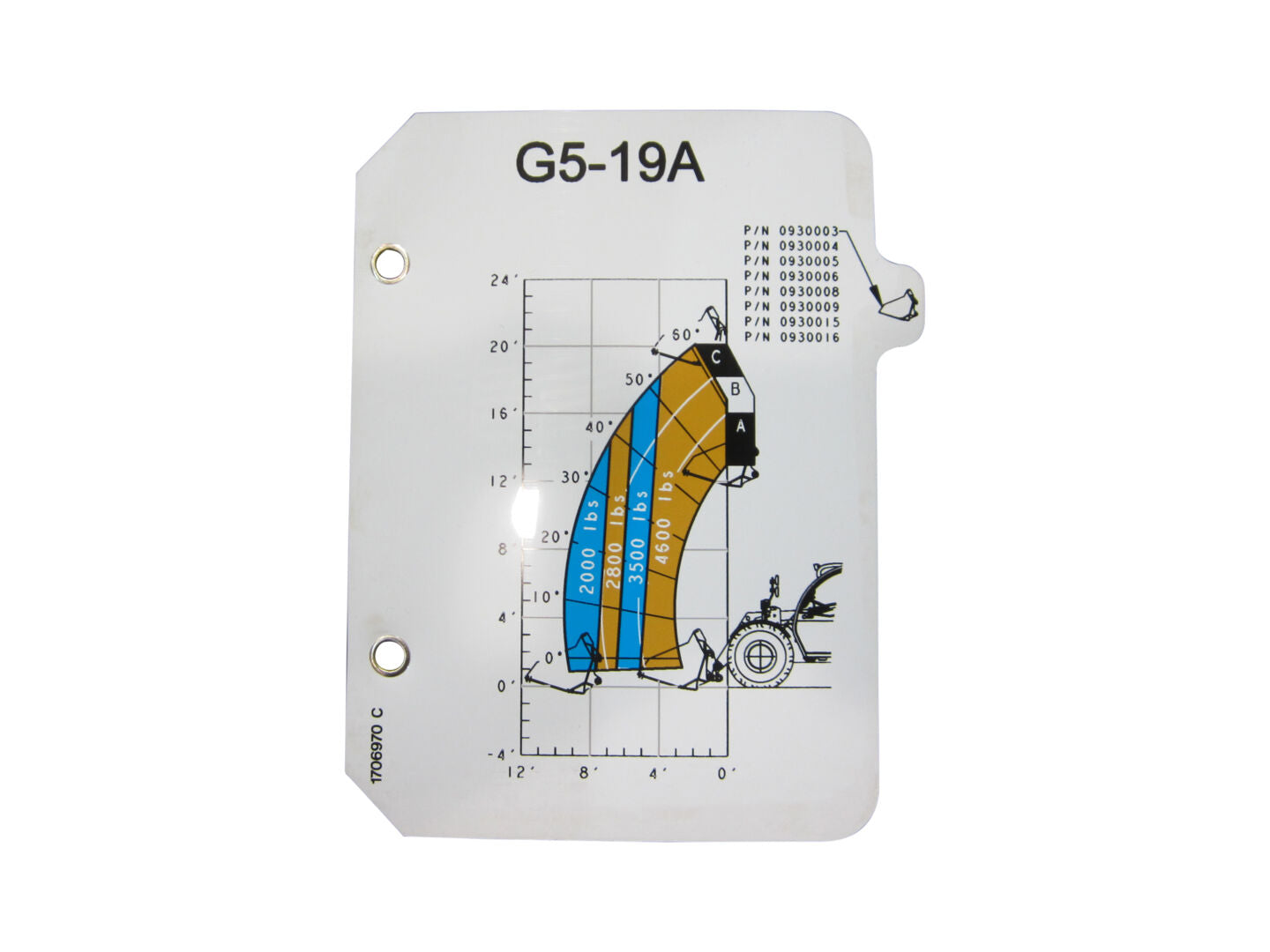 1706970 | LOAD CHART, G5-19A BUCKET