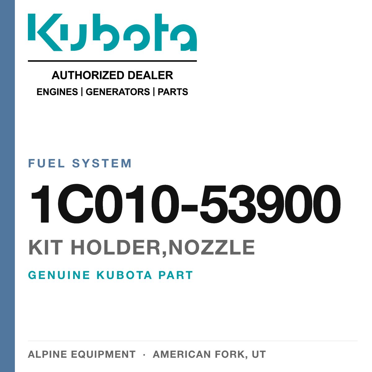 Genuine Kubota kit holder,nozzle, part number 1C010-53900 — Alpine Equipment