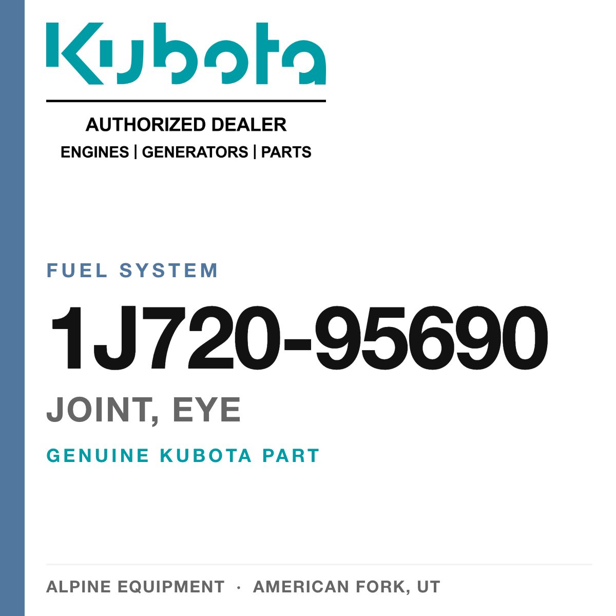 Genuine Kubota joint, eye, part number 1J720-95690 — Alpine Equipment