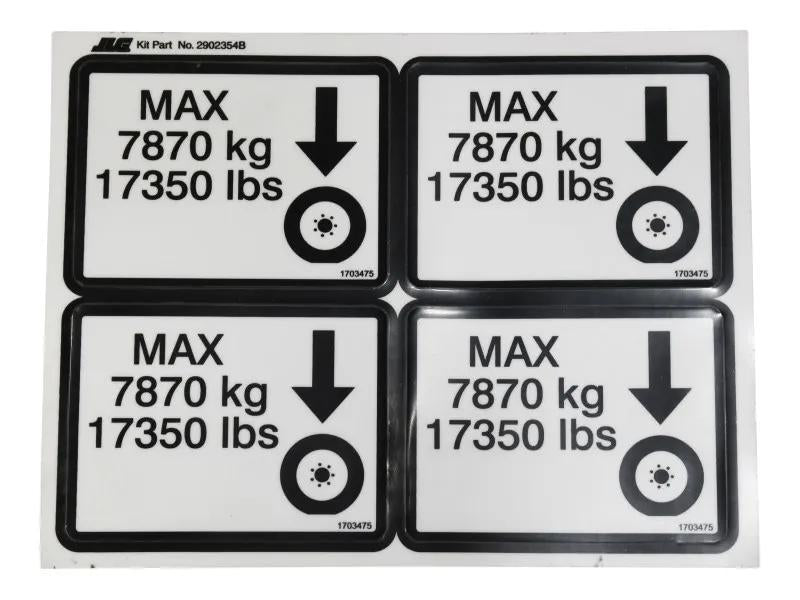 2902354 | KIT, DECAL MAX TIRE LOAD 800S