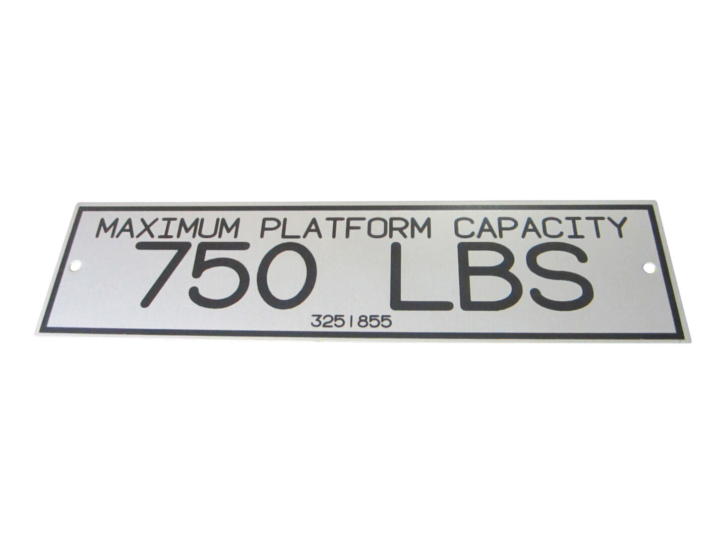 3251855 | NAMEPLATE, MAX PLAT CAP 750#