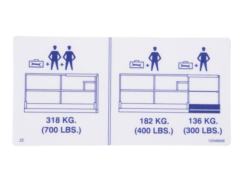 70040660 | DECAL, 700 LB CAPACITY