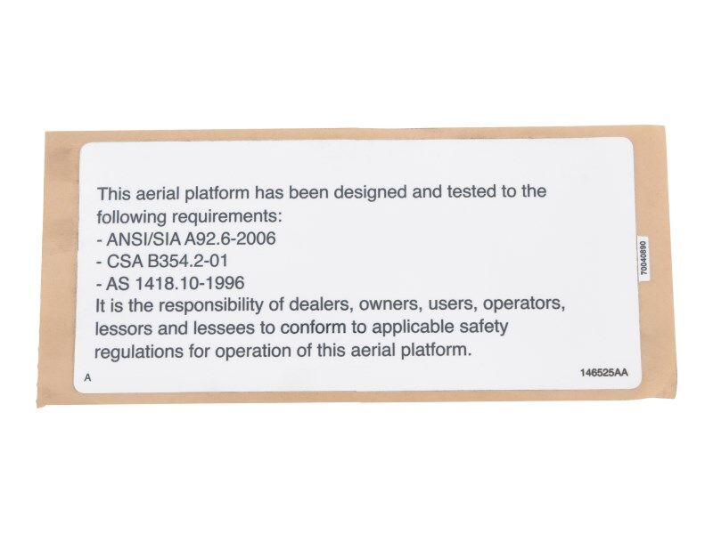 70040890 | ON/OFF SLAB ENGLISH LABEL