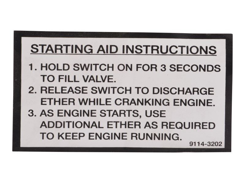 91143202 | DECAL - START INSTR