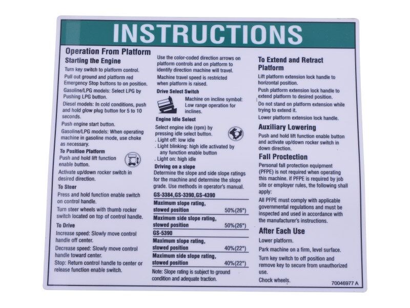 GN1000195 | GN-DECAL, INSTRUCTIONS