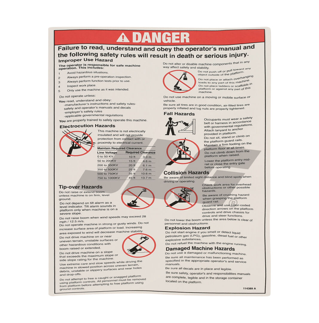 GN114389 | GN-DECAL,DANGER GEN SAFETY