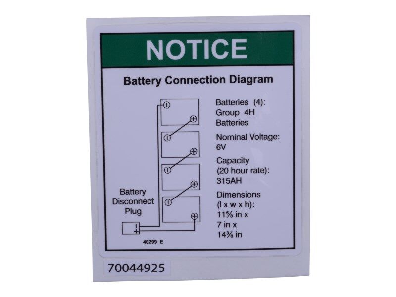 GN40299 | GN-DECAL NOTICE BATTERY