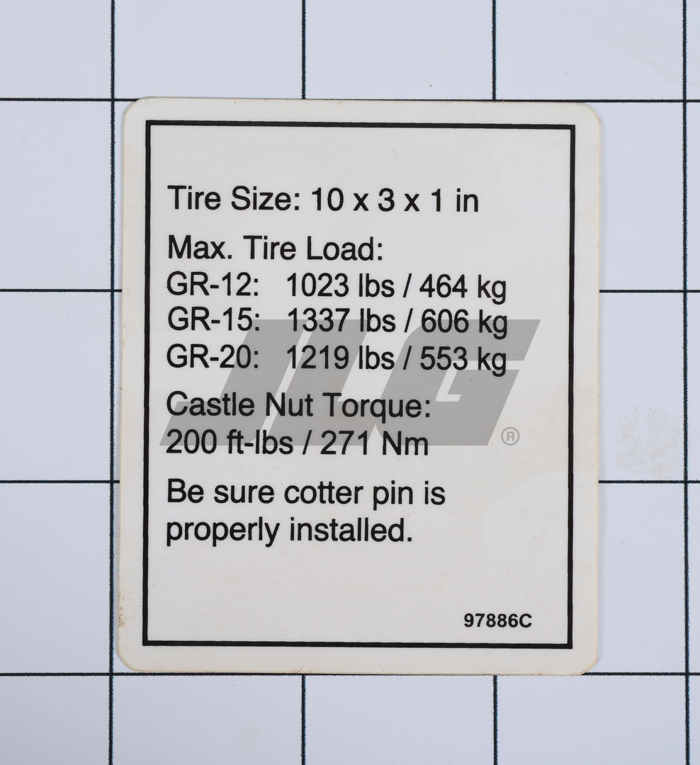 GN97886 | GN-LABEL,TIRE SPECS GR