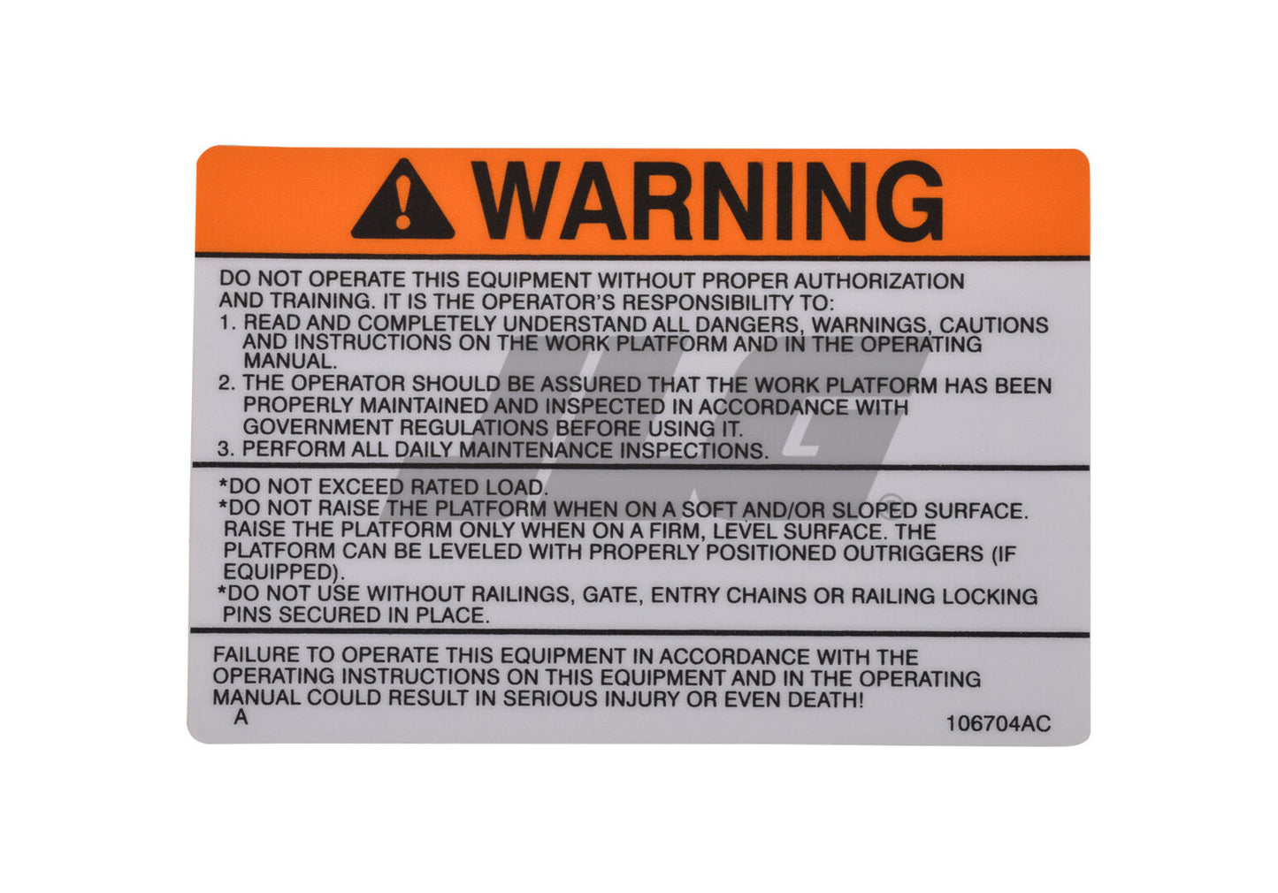 SJ106704 | SJ-DECAL, WARNING