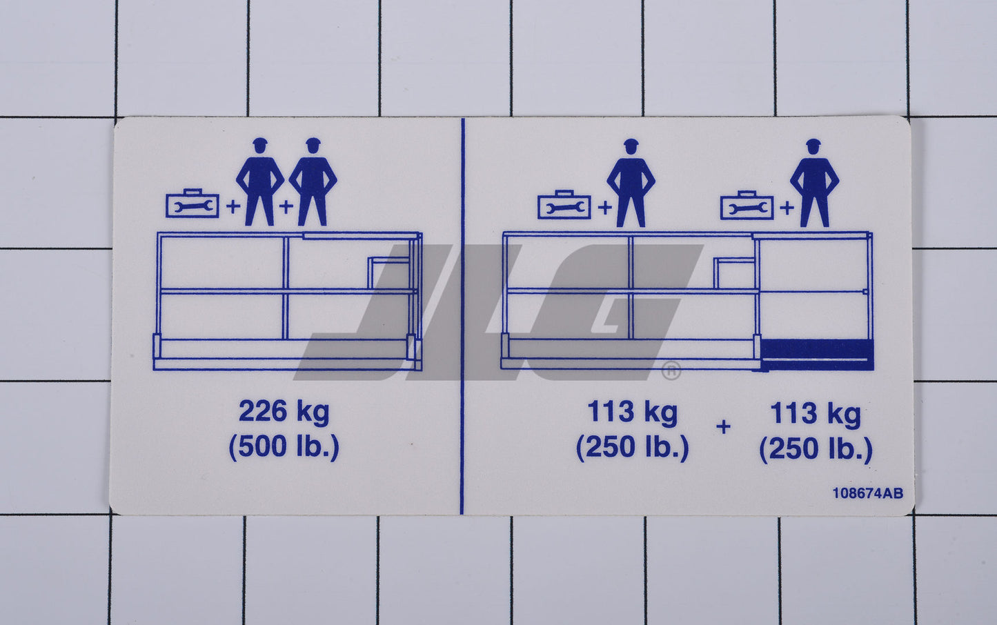 SJ108674 | SJ-PLTFM CAPACITY LABEL