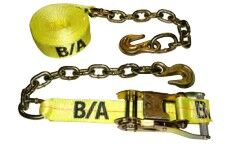TD2-27CG | 2" x 27' RATCHET STRAP W/GRAB HOOK & CHAIN