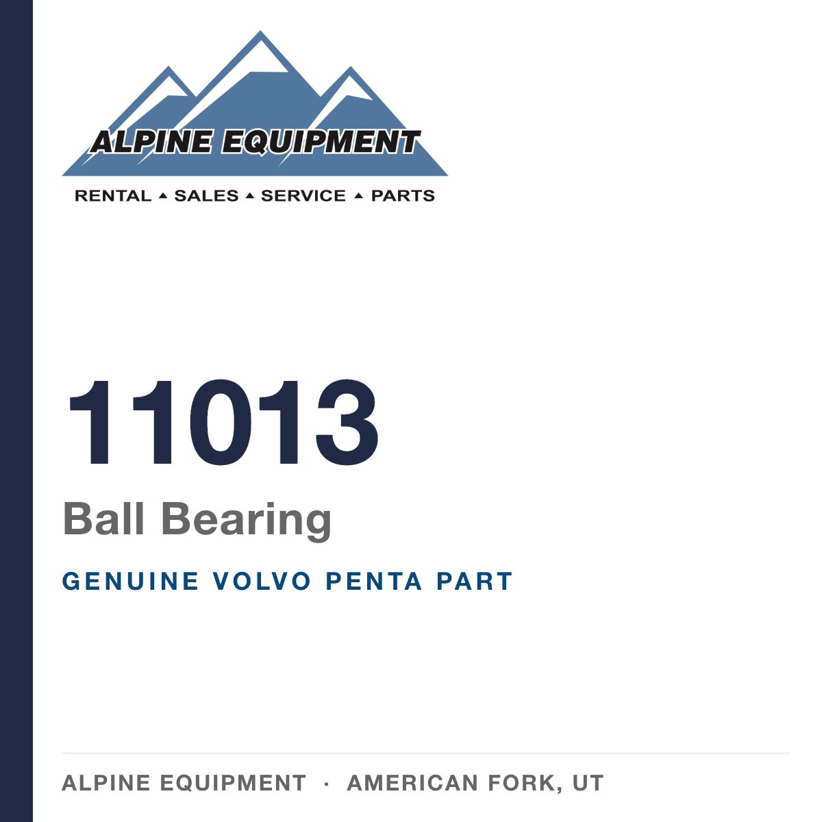 Volvo Penta 11013 Ball Bearing — genuine part from Alpine Equipment, American Fork UT