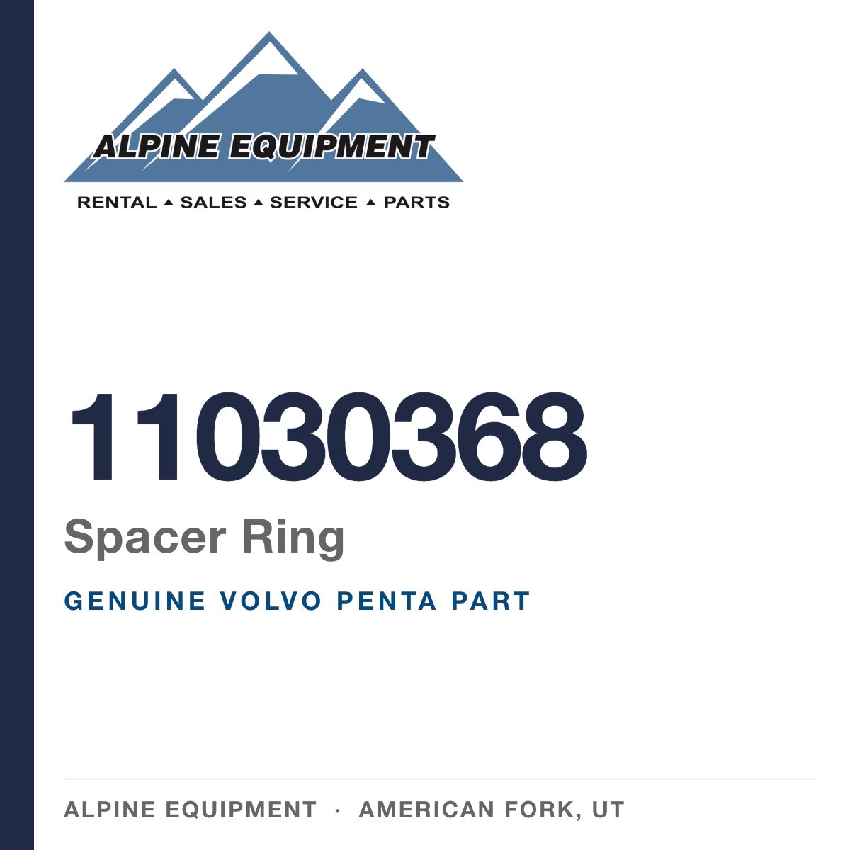 Volvo Penta 11030368 Spacer Ring — genuine part from Alpine Equipment, American Fork UT