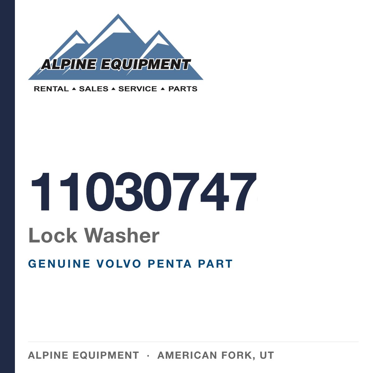 Volvo Penta 11030747 Lock Washer — genuine part from Alpine Equipment, American Fork UT