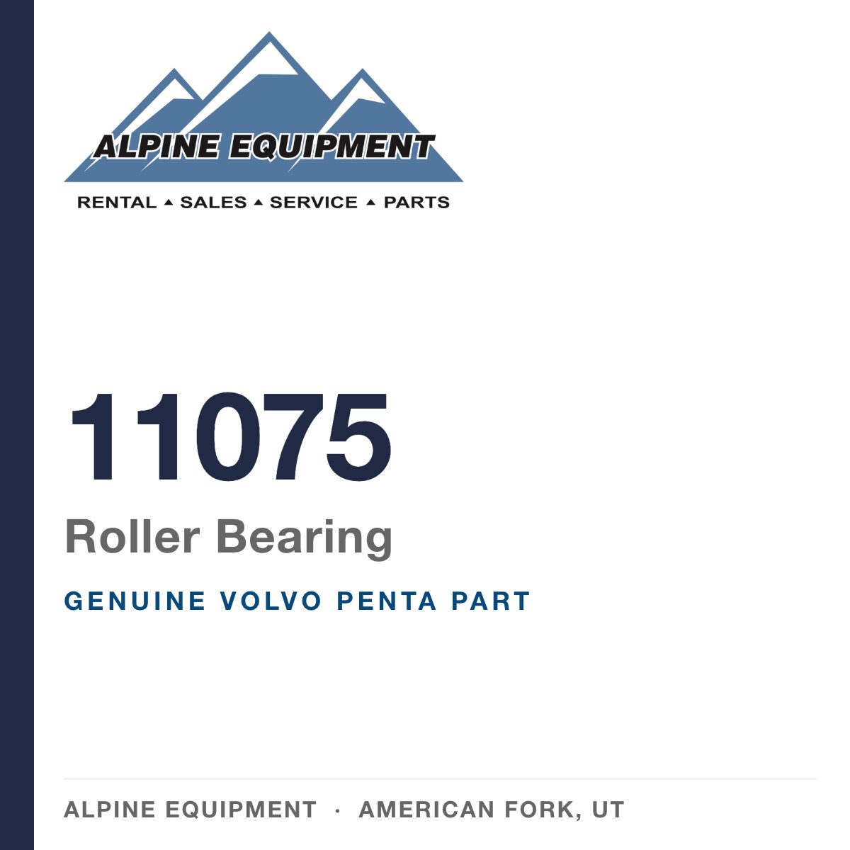 Volvo Penta 11075 Roller Bearing — genuine part from Alpine Equipment, American Fork UT