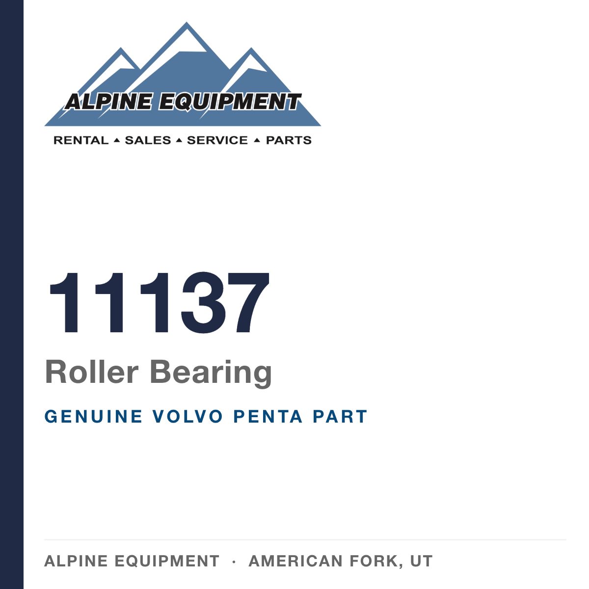 Volvo Penta 11137 Roller Bearing — genuine part from Alpine Equipment, American Fork UT