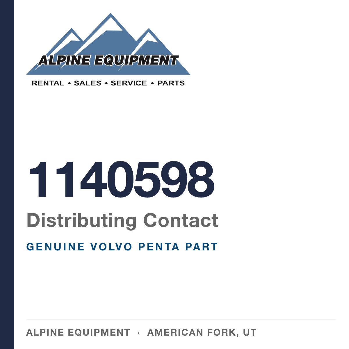 Volvo Penta 1140598 Distributing Contact — genuine part from Alpine Equipment, American Fork UT