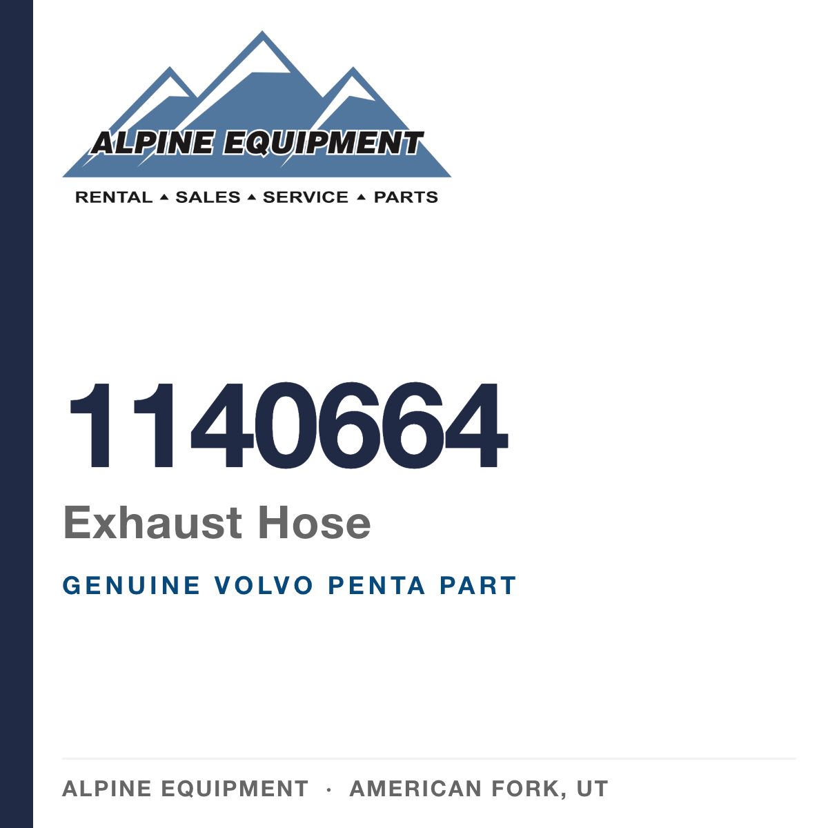 Volvo Penta 1140664 Exhaust Hose — genuine part from Alpine Equipment, American Fork UT