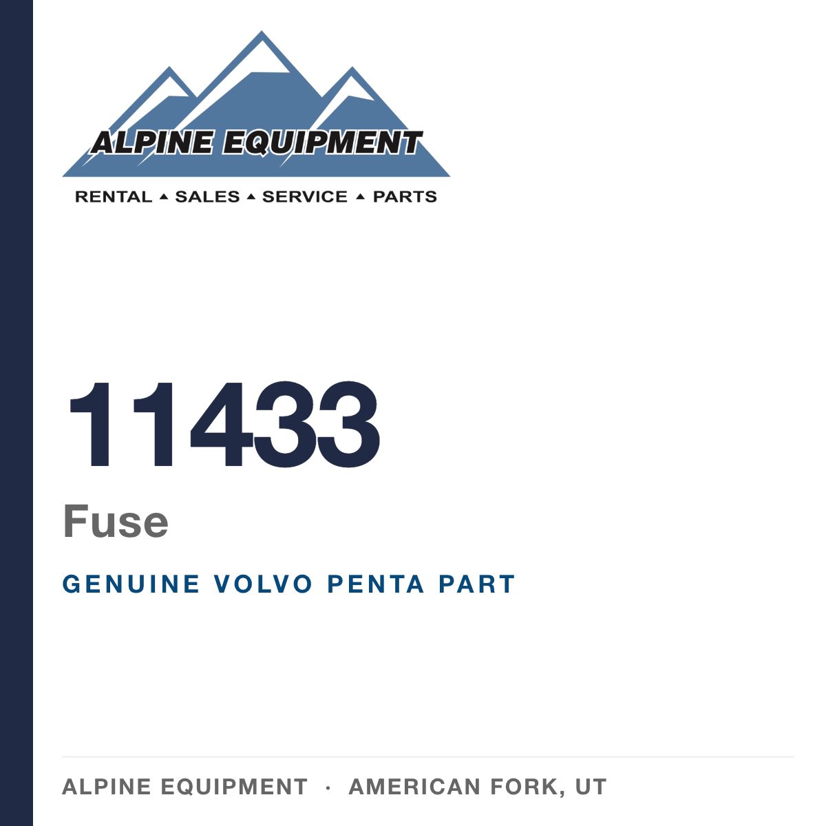 Volvo Penta 11433 Fuse — genuine part from Alpine Equipment, American Fork UT