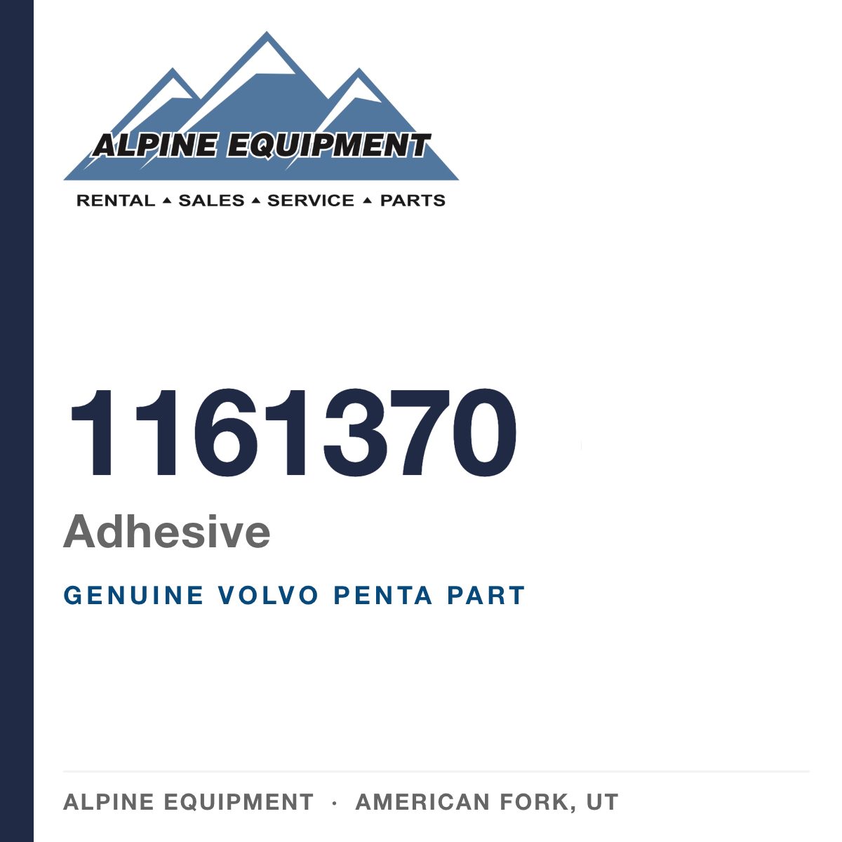 Volvo Penta 1161370 Adhesive — genuine part from Alpine Equipment, American Fork UT
