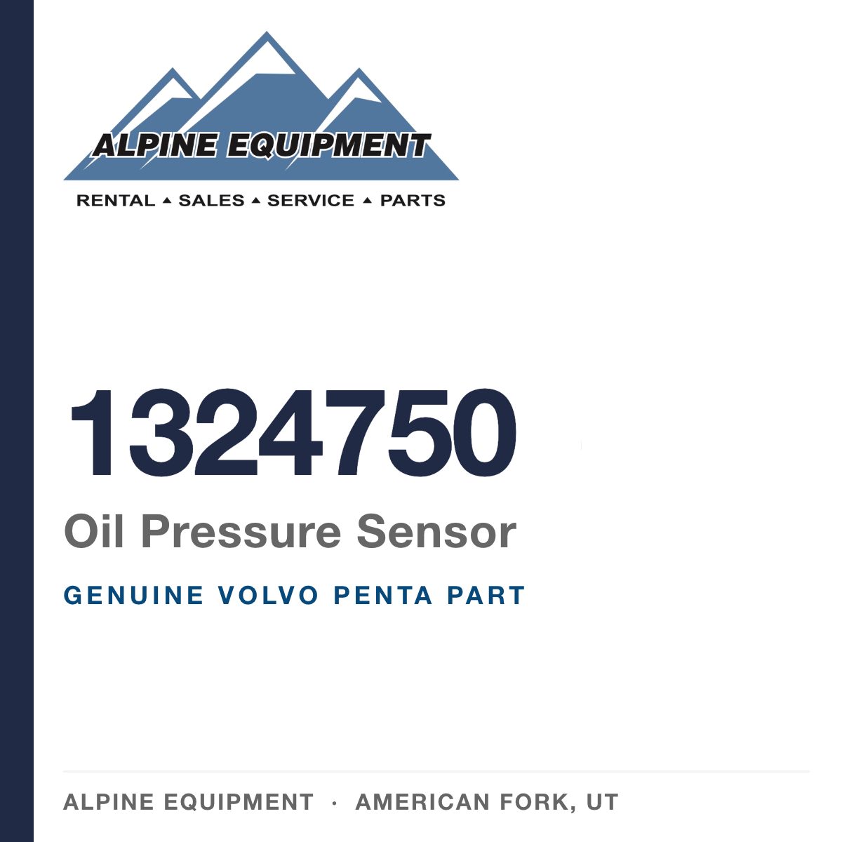 Volvo Penta 1324750 Oil Pressure Sensor — genuine part from Alpine Equipment, American Fork UT