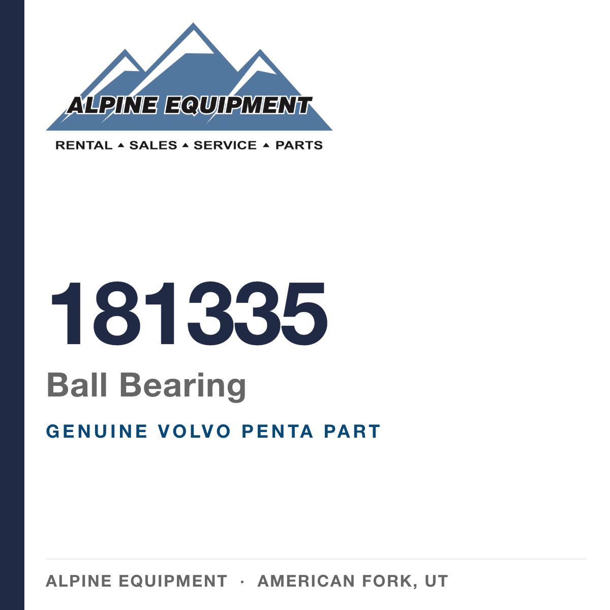 Volvo Penta 181335 Ball Bearing — genuine part from Alpine Equipment, American Fork UT