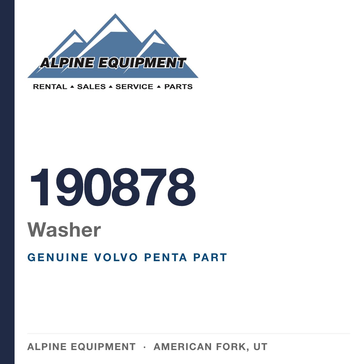 Volvo Penta 190878 Washer — genuine part from Alpine Equipment, American Fork UT