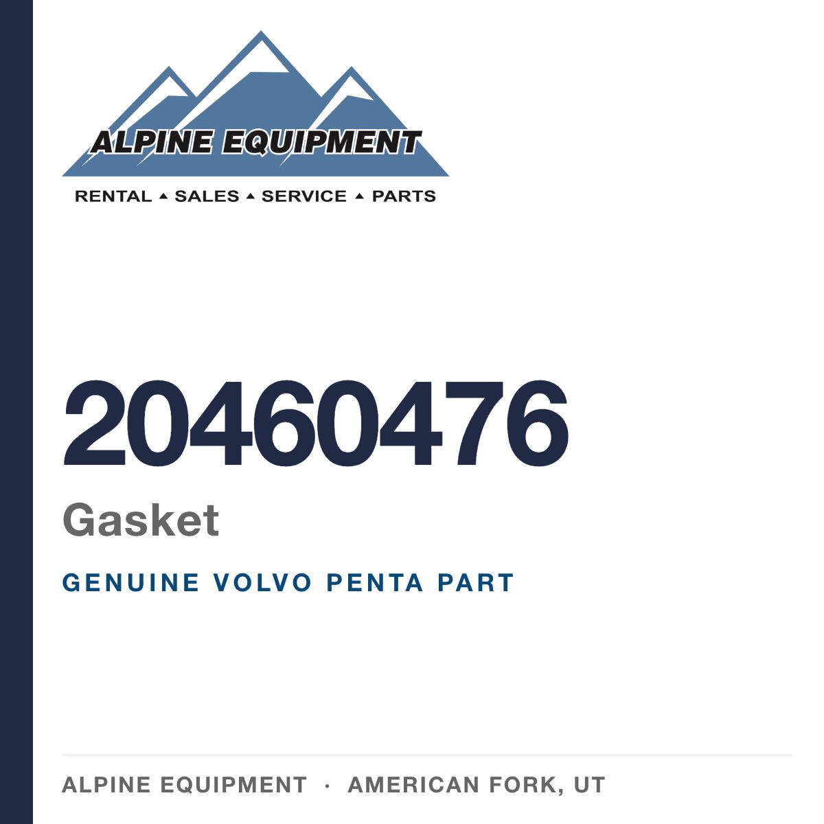 Volvo Penta 20460476 Gasket — genuine part from Alpine Equipment, American Fork UT