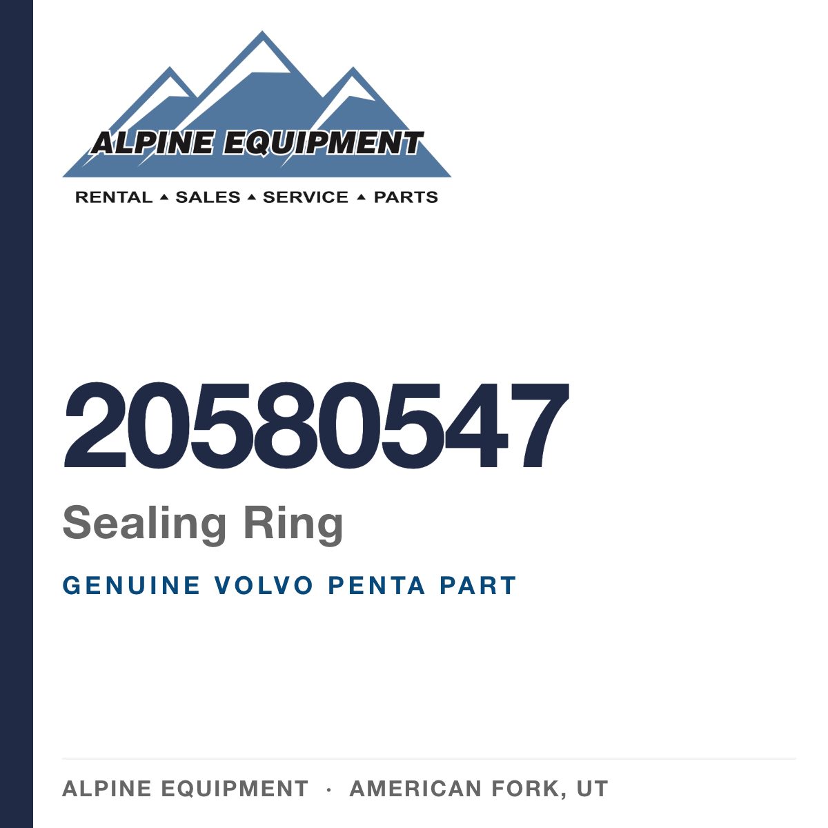Volvo Penta 20580547 Sealing Ring — genuine part from Alpine Equipment, American Fork UT