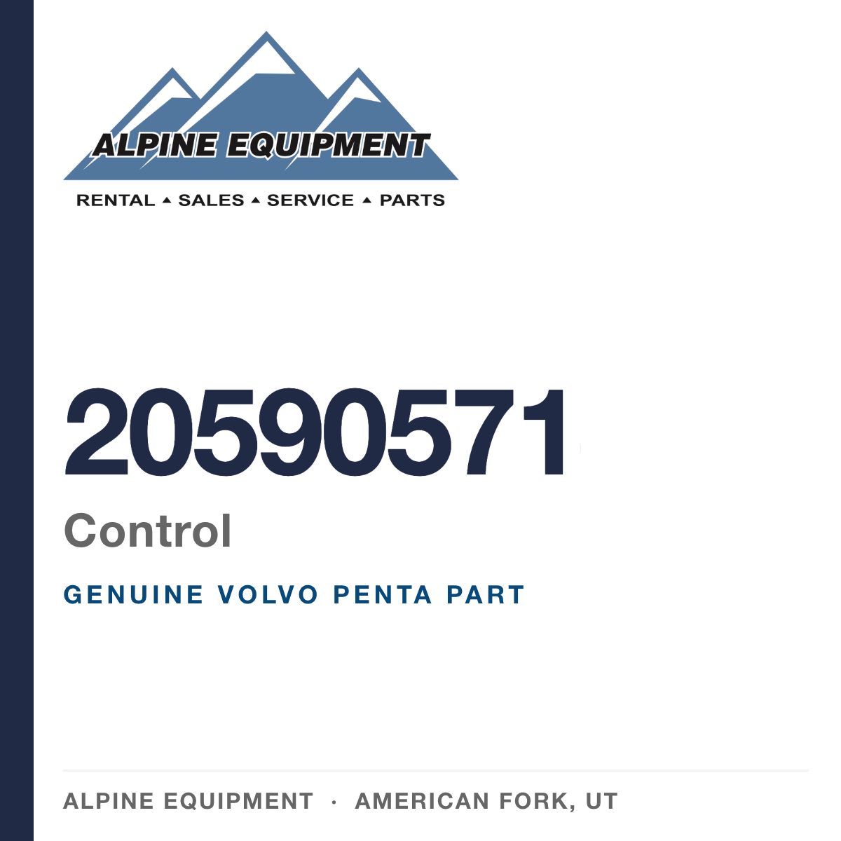Volvo Penta 20590571 Control — genuine part from Alpine Equipment, American Fork UT