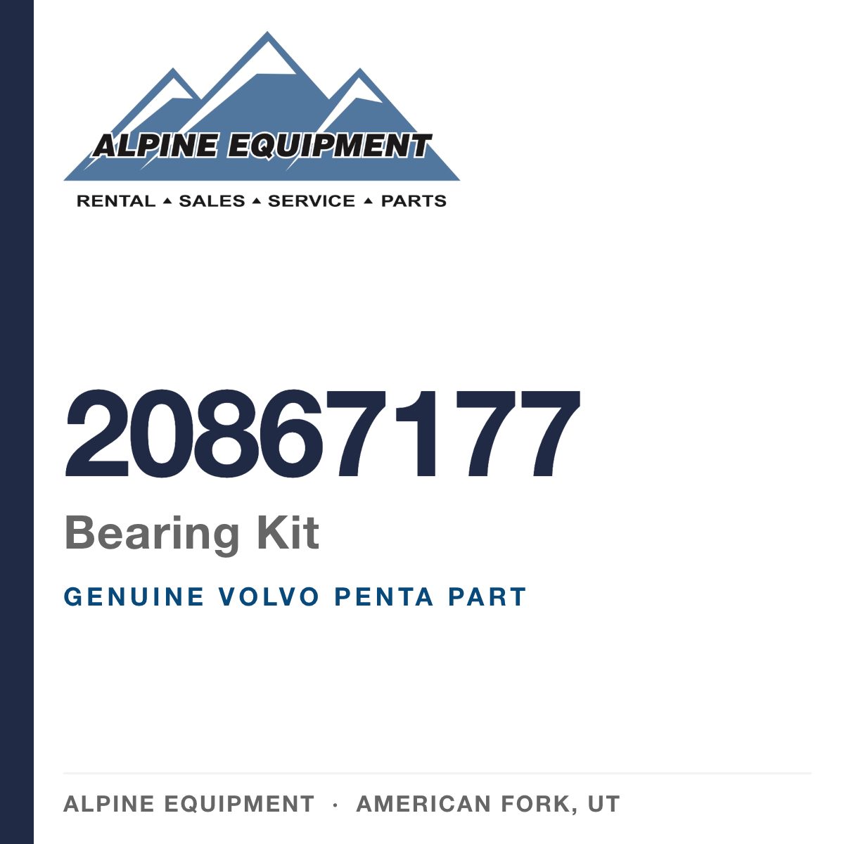 Volvo Penta 20867177 Bearing Kit — genuine part from Alpine Equipment, American Fork UT