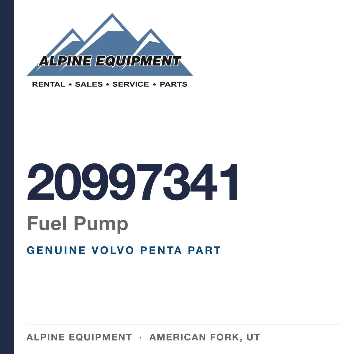 Volvo Penta 20997341 Fuel Pump — genuine part from Alpine Equipment, American Fork UT