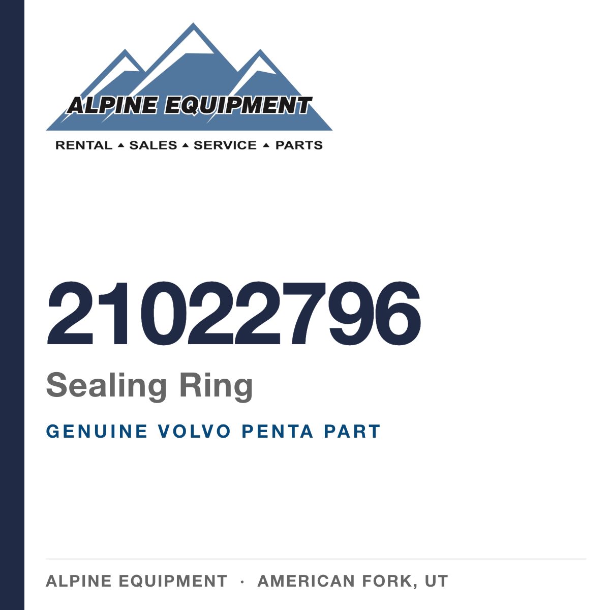 Volvo Penta 21022796 Sealing Ring — genuine part from Alpine Equipment, American Fork UT