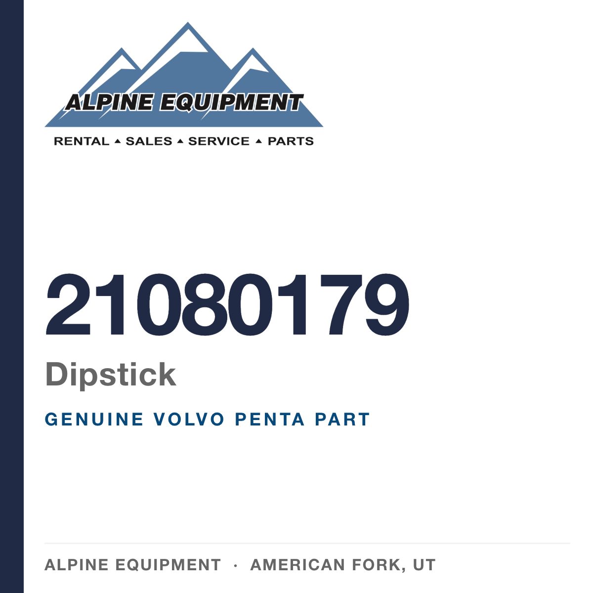 Volvo Penta 21080179 Dipstick — genuine part from Alpine Equipment, American Fork UT