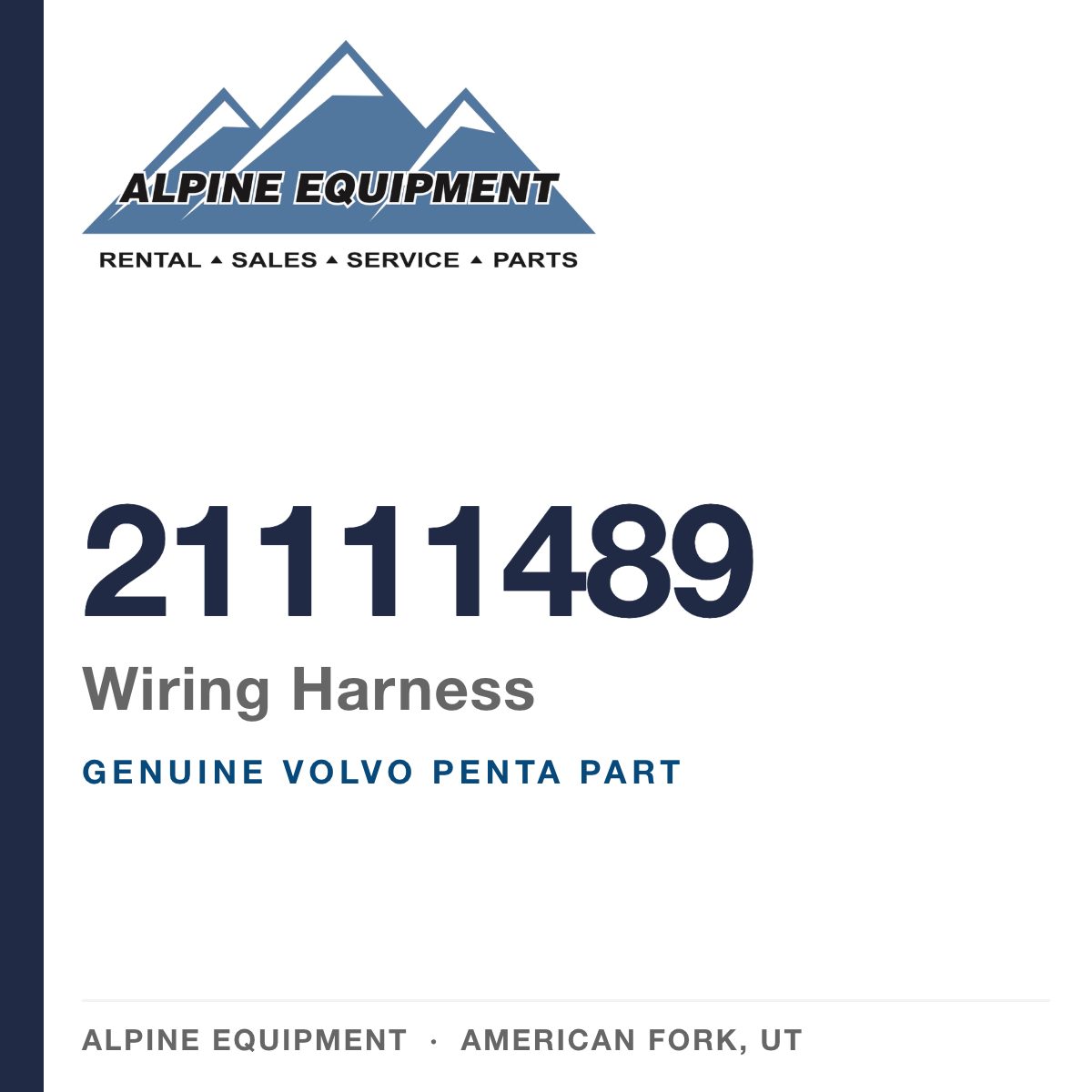 Volvo Penta 21111489 Wiring Harness — genuine part from Alpine Equipment, American Fork UT